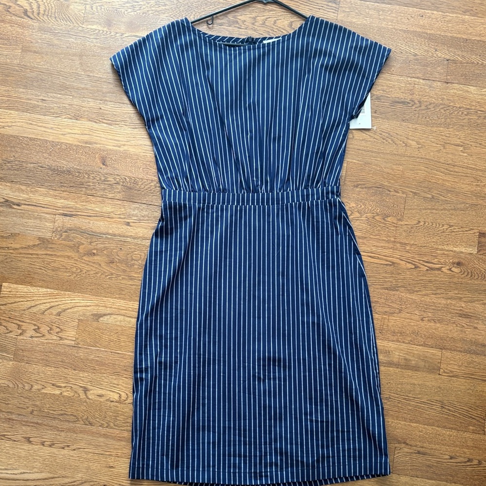 NWT Shabby Apple Navy Striped Midi Dress